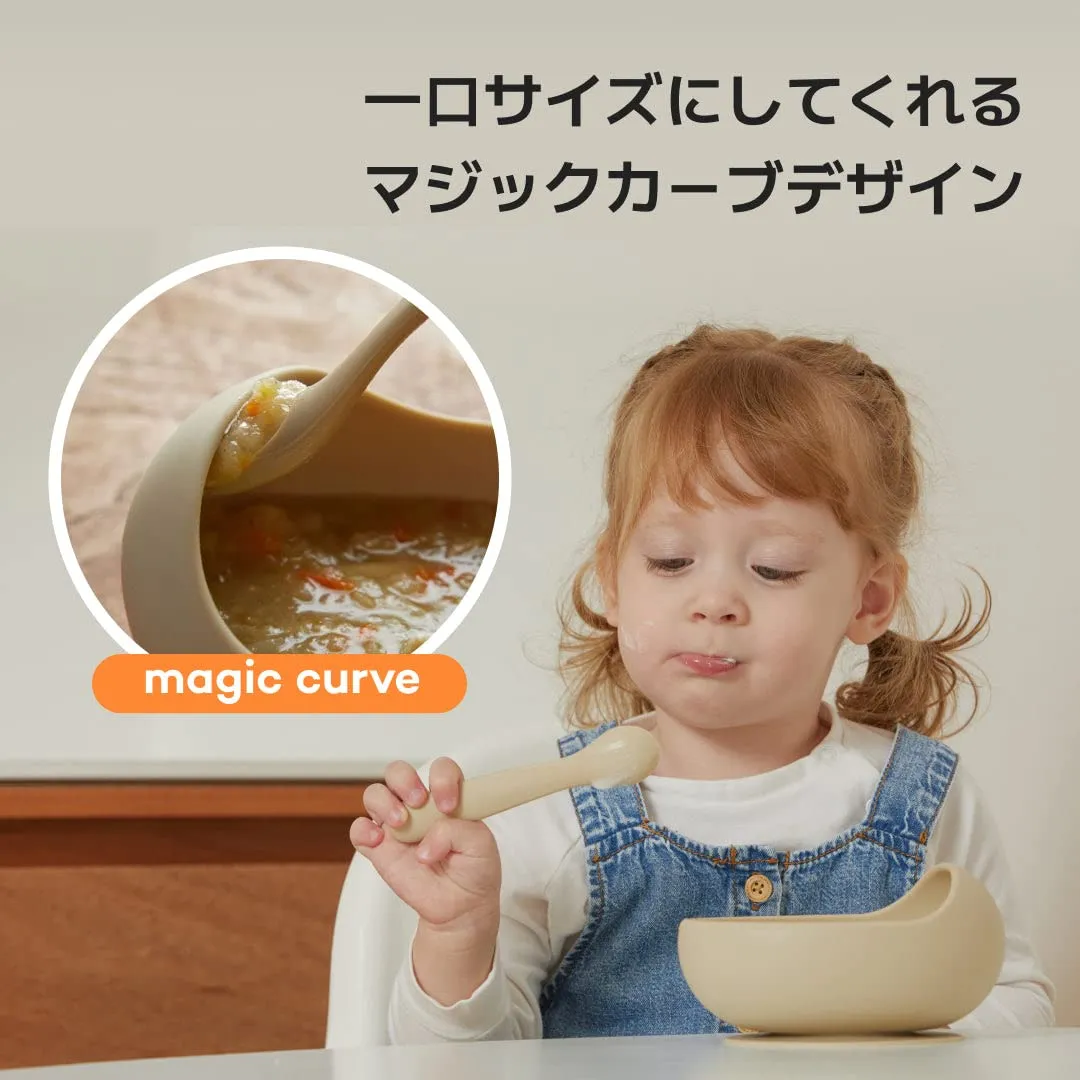 Konny シリコンボウル&スプーンセット ベビー食器 吸盤付き