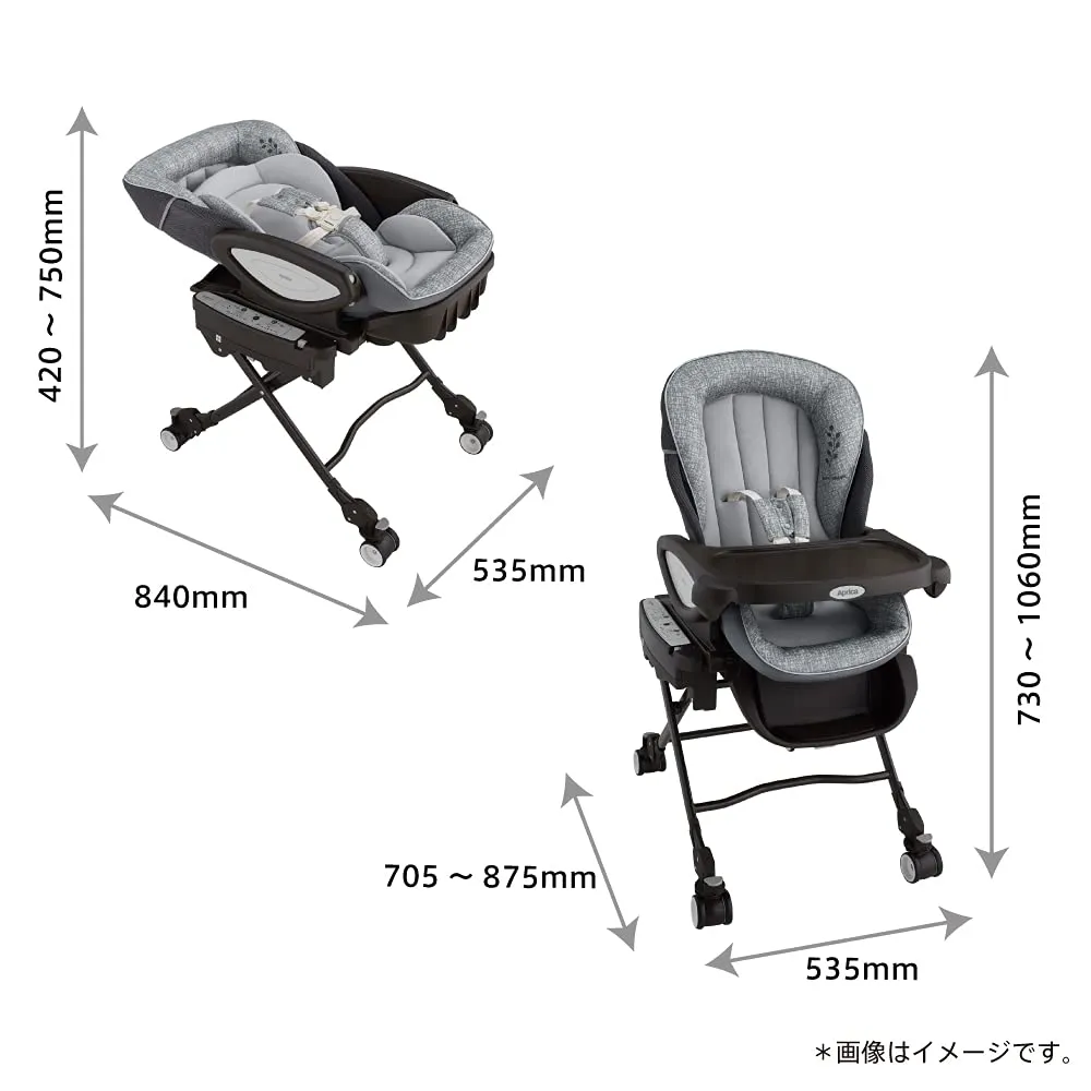 アップリカ ユラリズムオートライト ハイローチェア メランジグレー 電動