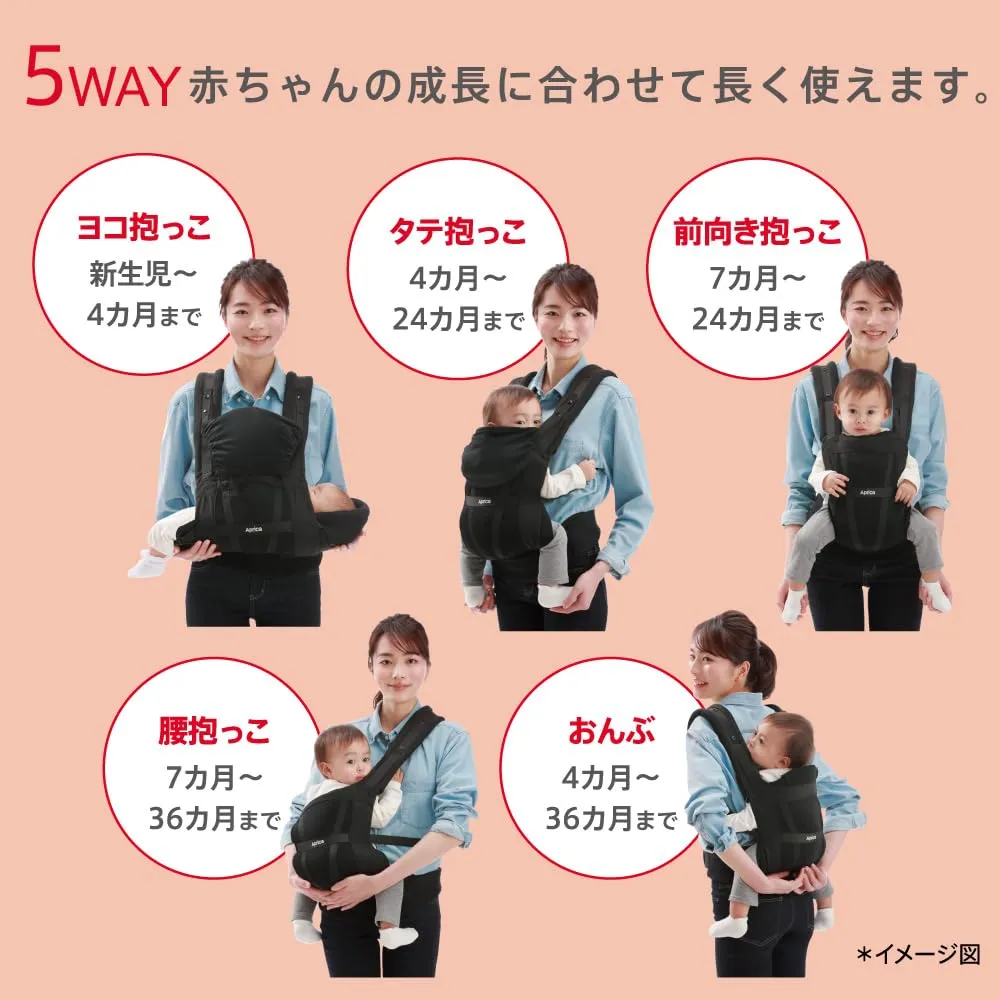 アップリカ コランハグライト5WAY抱っこ紐 新生児36か月メッシュ