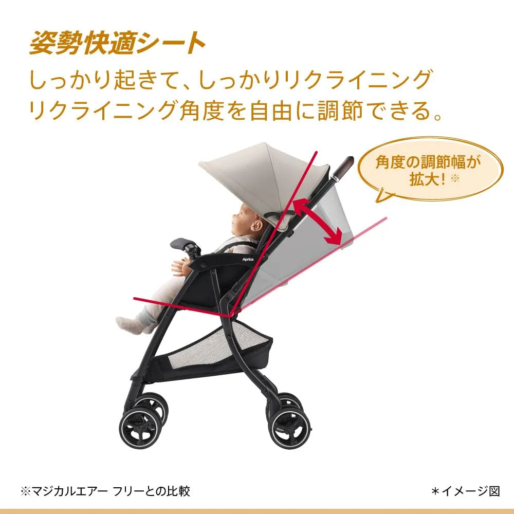 アップリカ マジカルエアーフリーAB B型ベビーカー 真横スライド