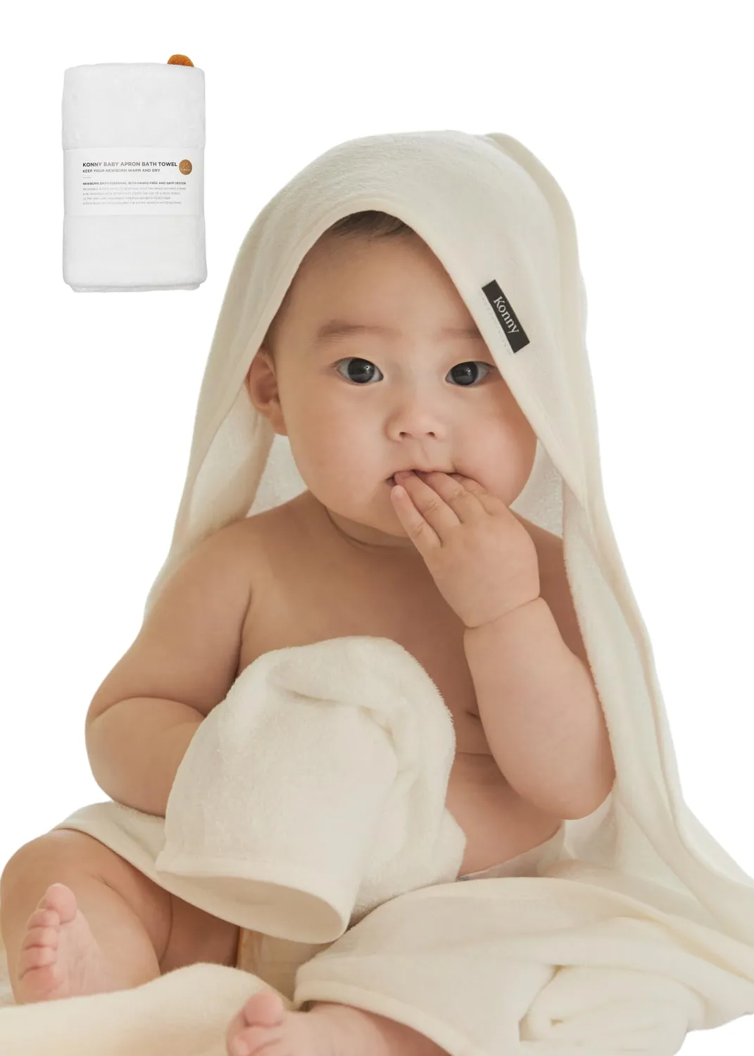 Konny EasyBath ニューボーンタオル バスエプロン バンブー素材