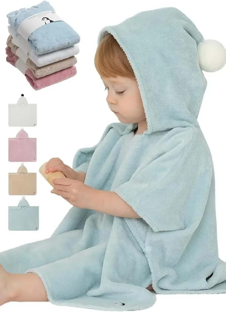 Konny ベビーフードタオル バスポンチョ 0歳~3歳